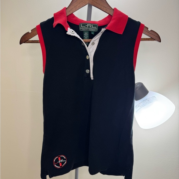 Ralph Lauren Tops - Ralph Lauren Black and Red Polo Shirt